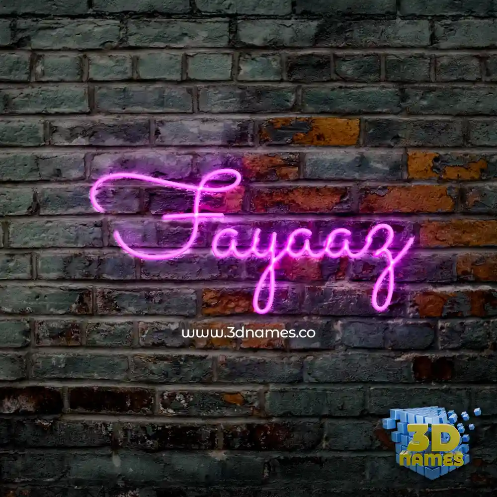 fayaaz in Pink Neon style - 3D name wallpaper