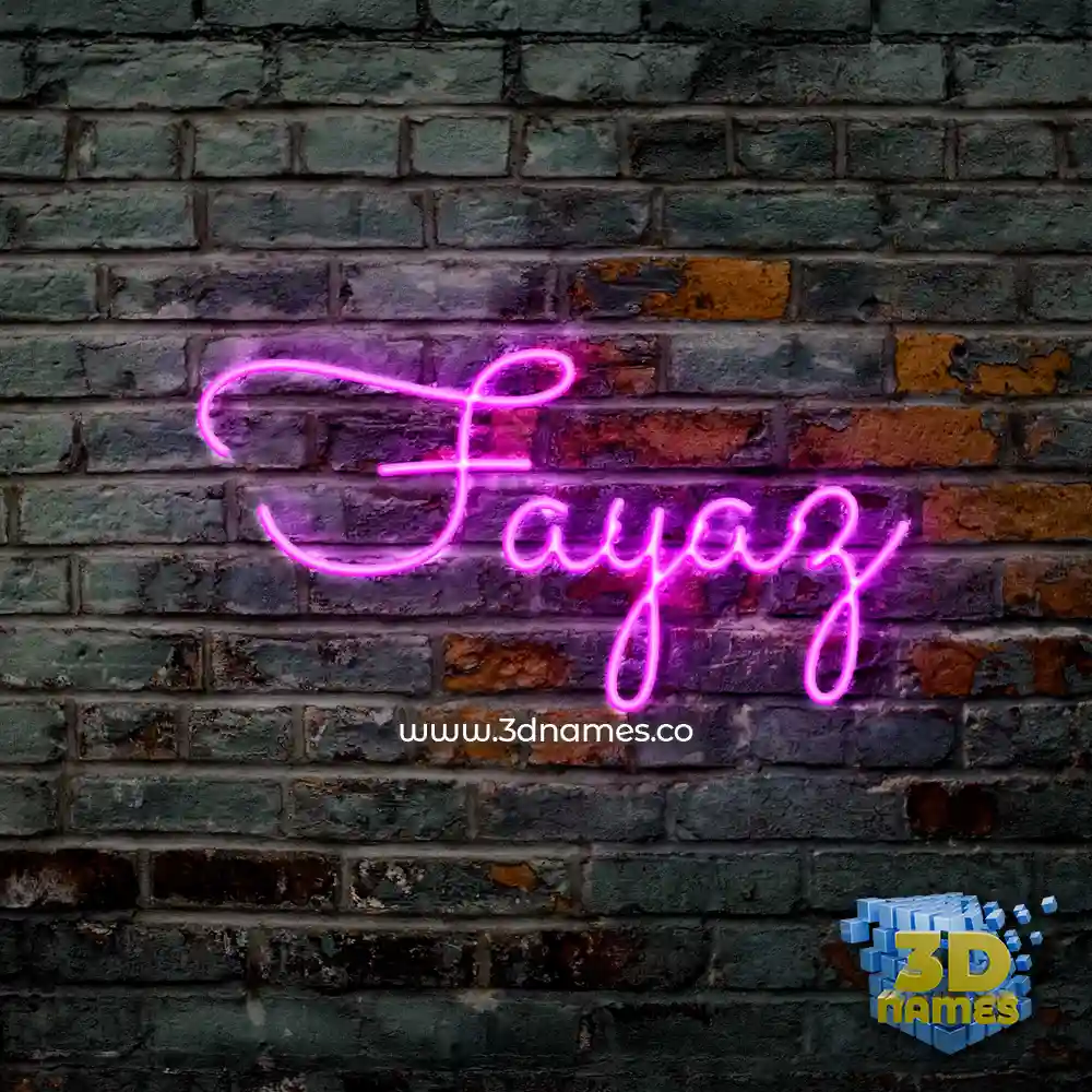 fayaz in Pink Neon style - 3D name wallpaper