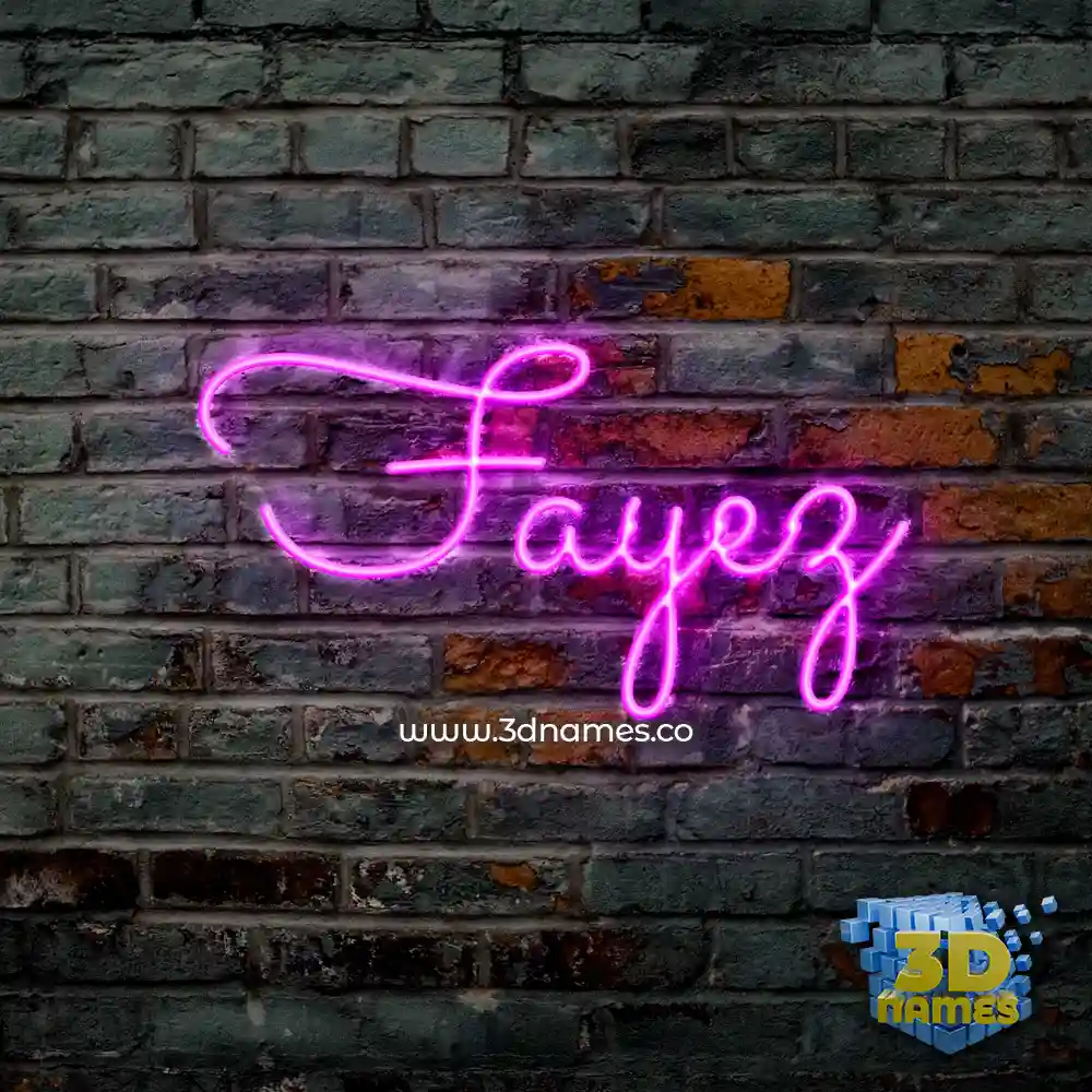 fayez in Pink Neon style - 3D name wallpaper