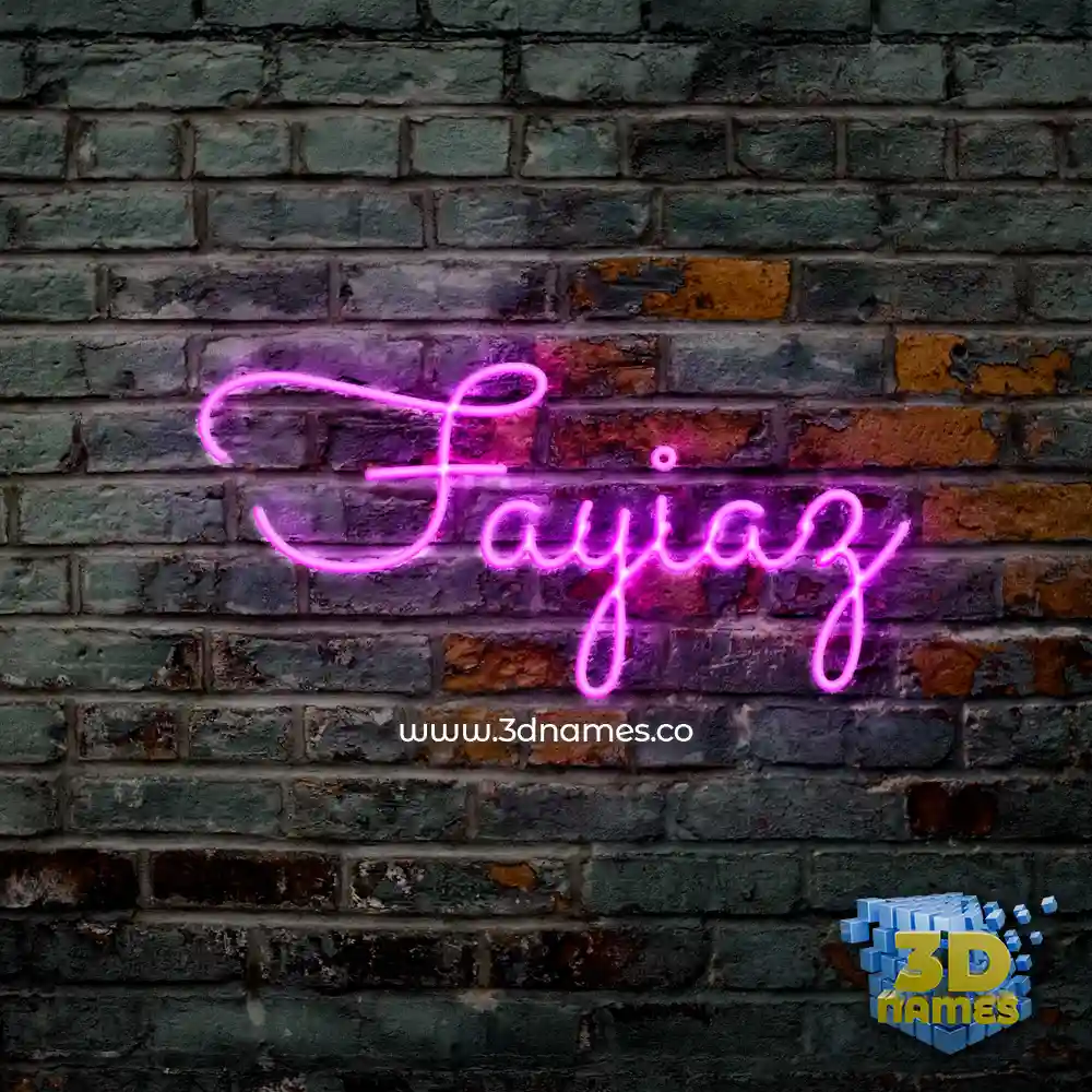 fayiaz in Pink Neon style - 3D name wallpaper