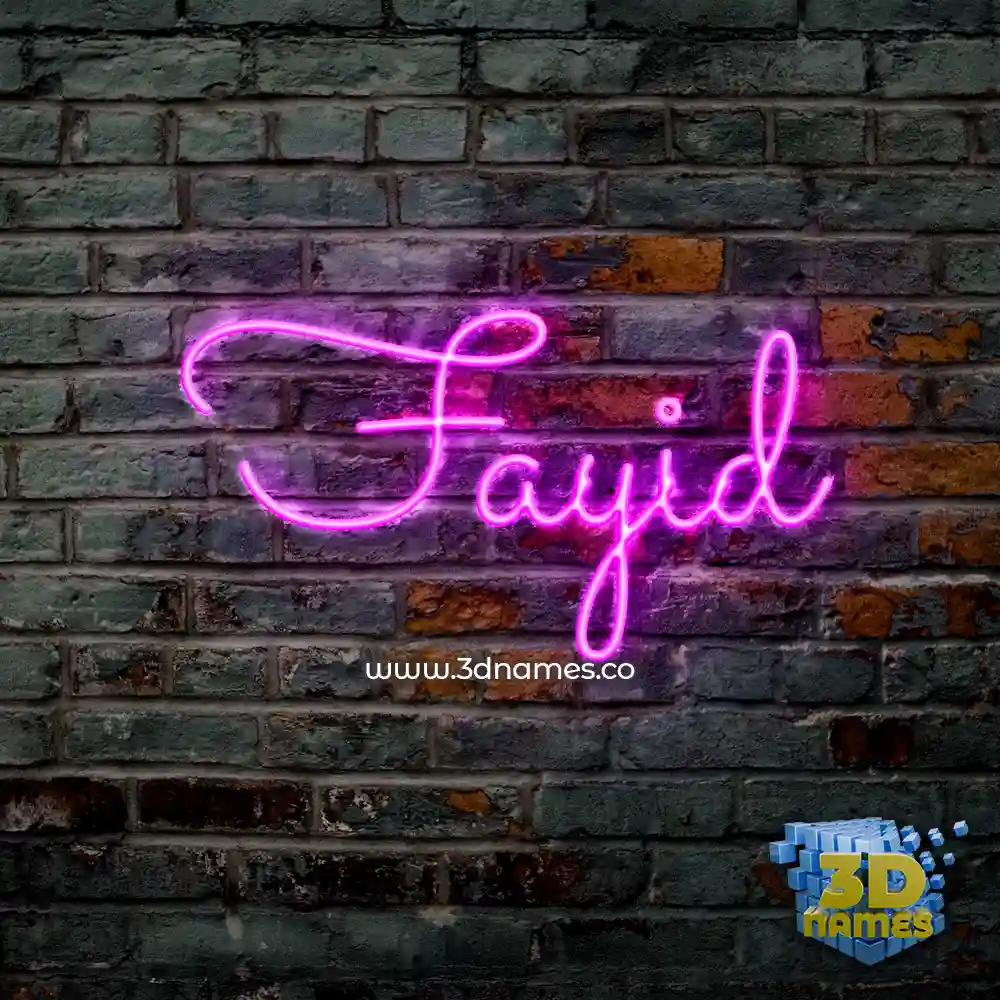 fayid in Pink Neon style - 3D name wallpaper