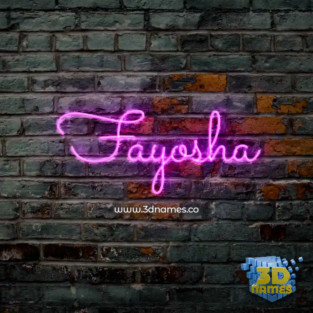 fayosha in Pink Neon style - 3D name wallpaper