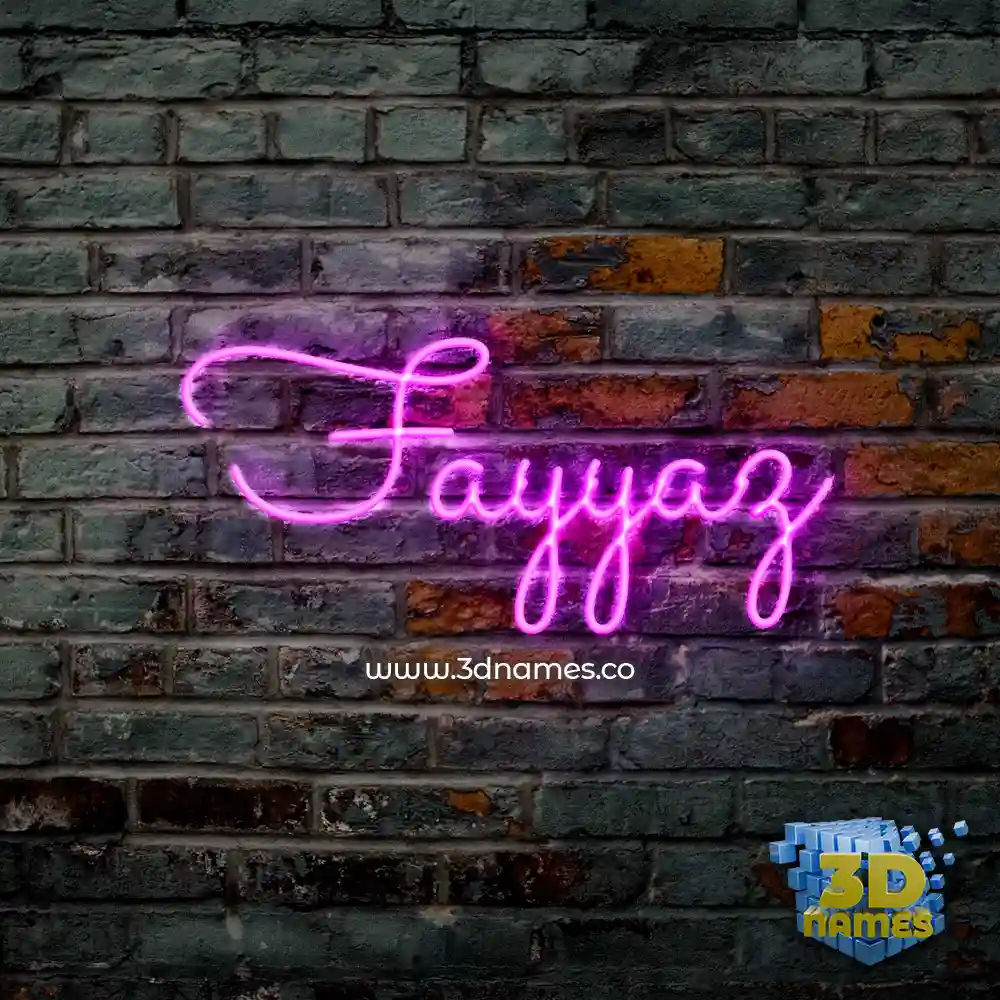 fayyaz in Pink Neon style - 3D name wallpaper