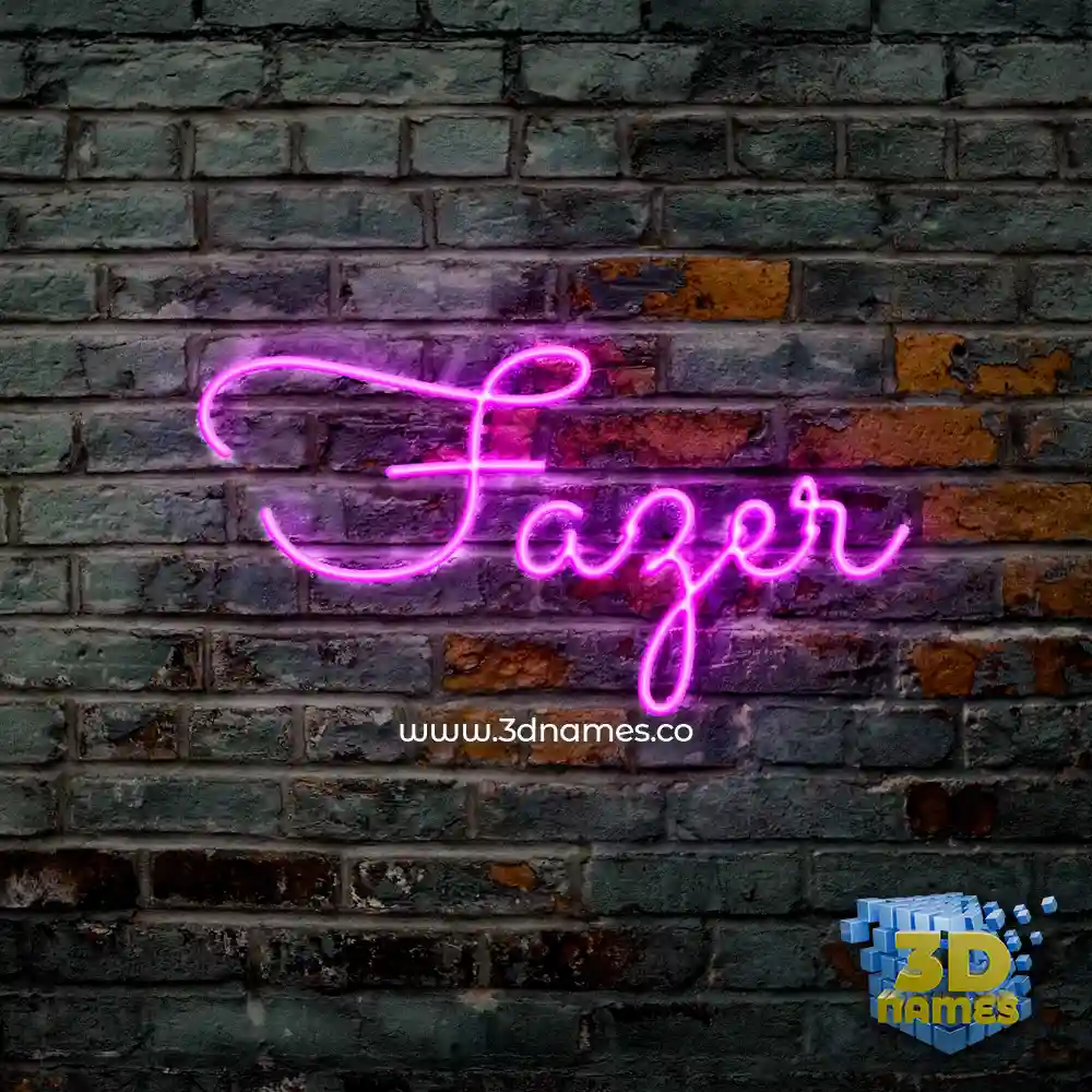 fazer in Pink Neon style - 3D name wallpaper
