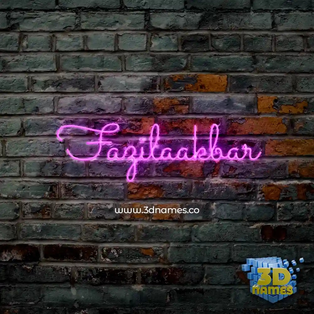 fazilaakbar in Pink Neon style - 3D name wallpaper
