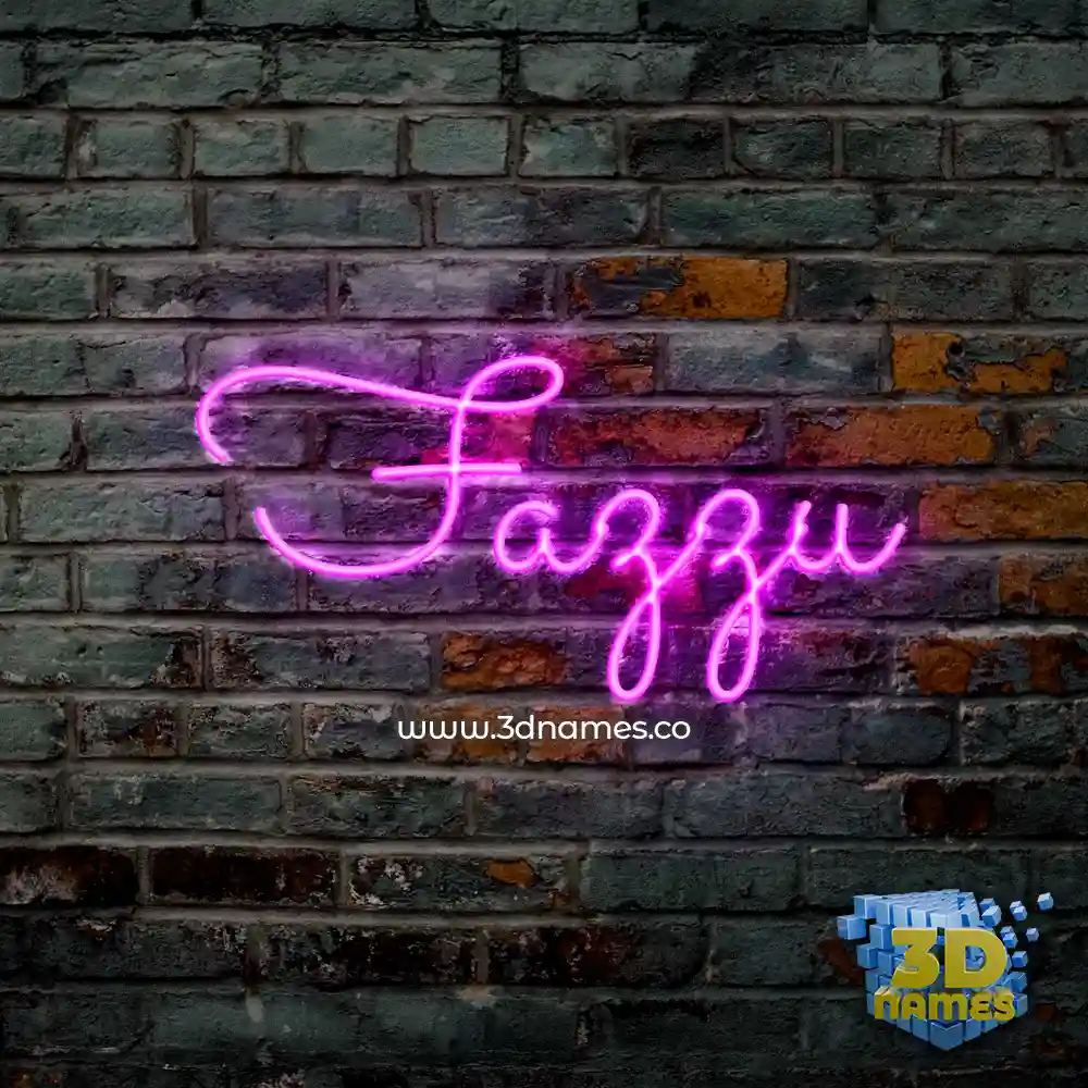 fazzu in Pink Neon style - 3D name wallpaper
