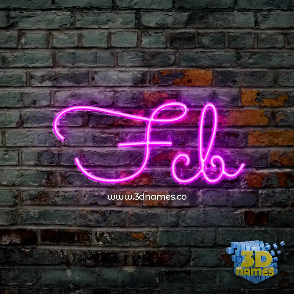fcb in Pink Neon style - 3D name wallpaper