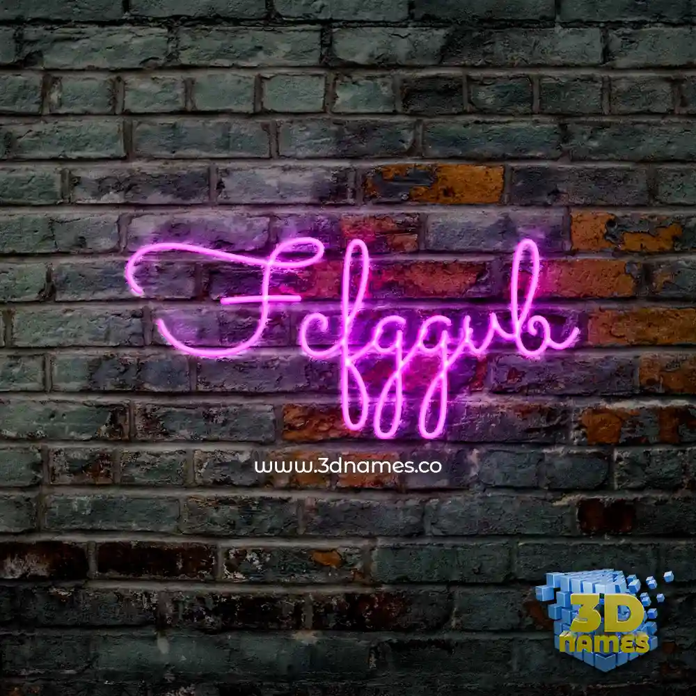 fcfggvb in Pink Neon style - 3D name wallpaper