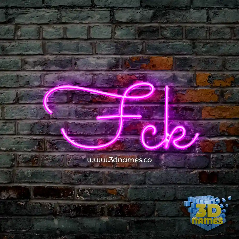 fck in Pink Neon style - 3D name wallpaper