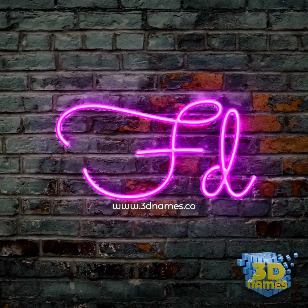 fd in Pink Neon style - 3D name wallpaper