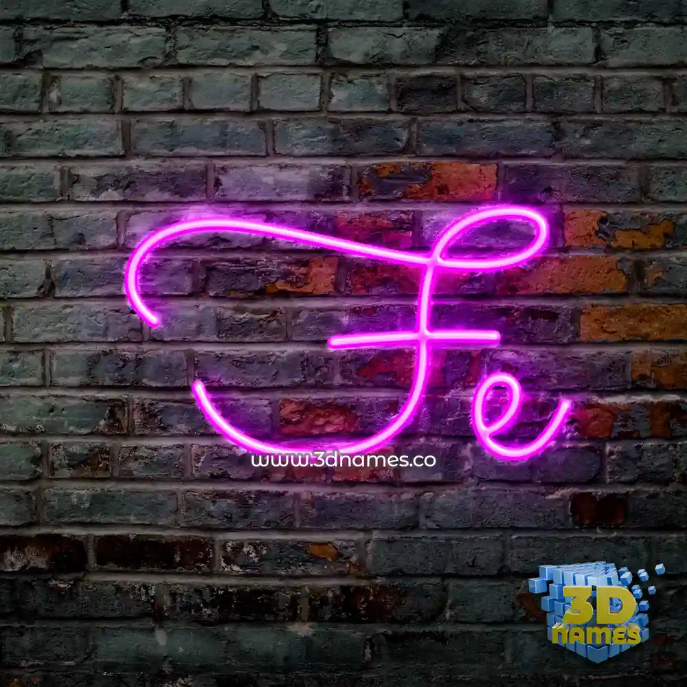 fe in Pink Neon style - 3D name wallpaper