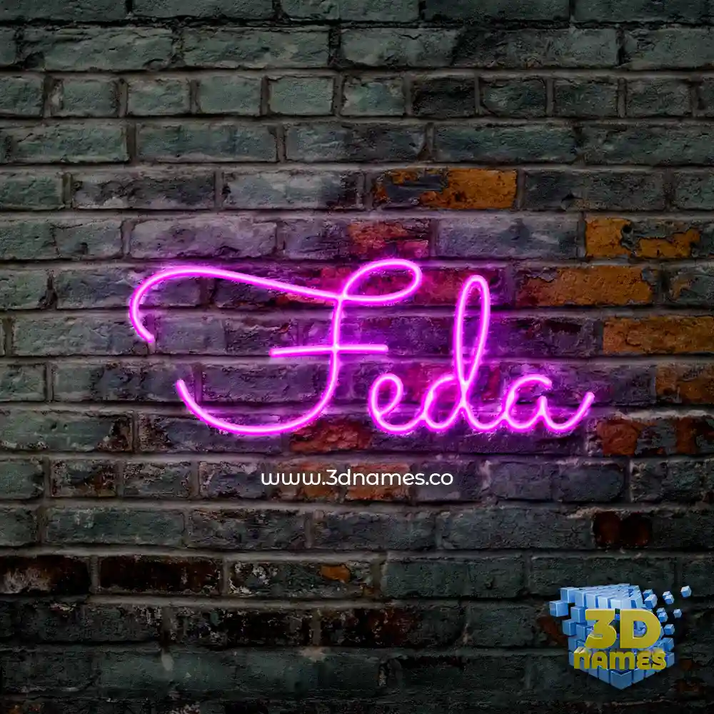 feda in Pink Neon style - 3D name wallpaper