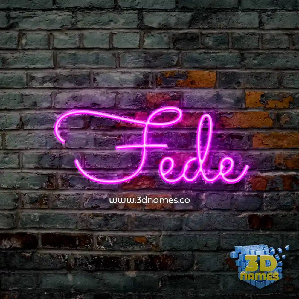fede in Pink Neon style - 3D name wallpaper