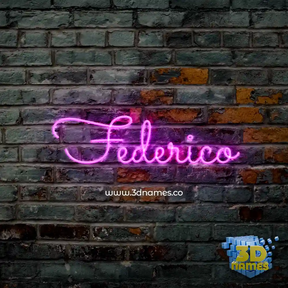 federico in Pink Neon style - 3D name wallpaper