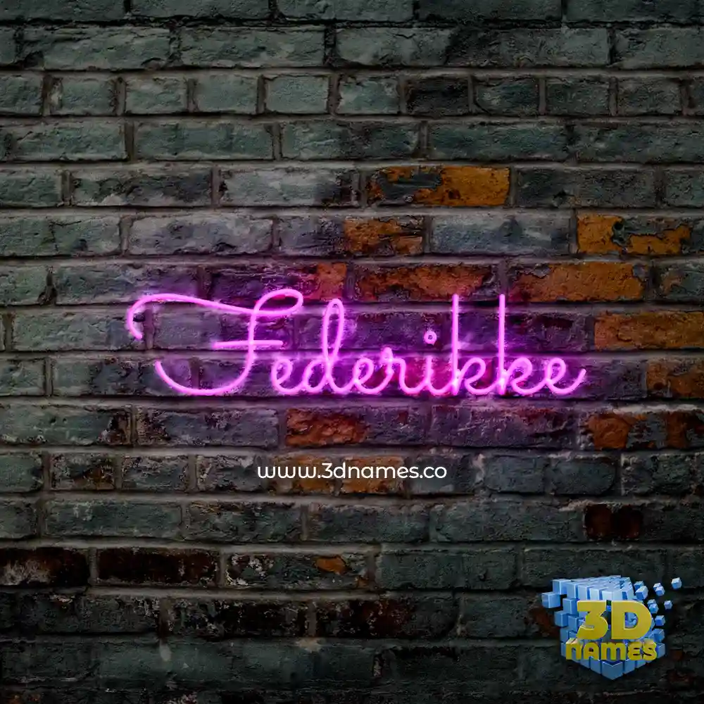 federikke in Pink Neon style - 3D name wallpaper