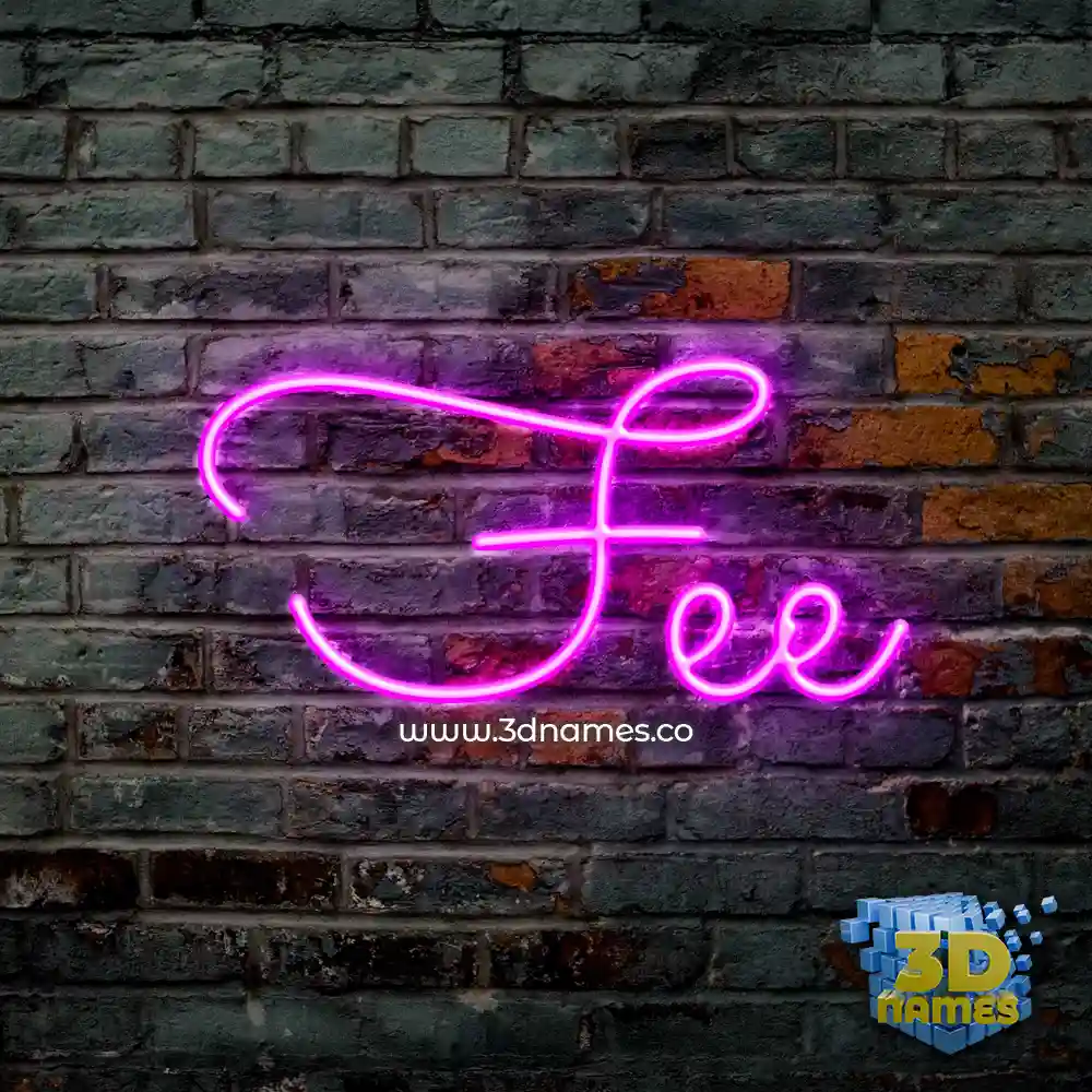 fee in Pink Neon style - 3D name wallpaper