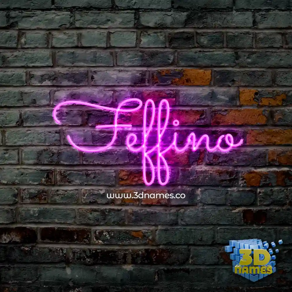 feffino in Pink Neon style - 3D name wallpaper