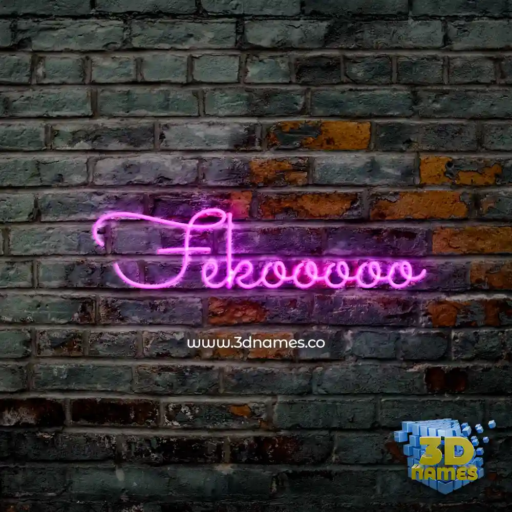 fekooooo in Pink Neon style - 3D name wallpaper