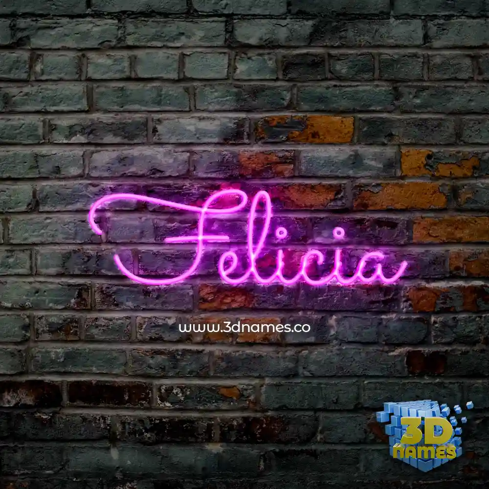 felicia in Pink Neon style - 3D name wallpaper