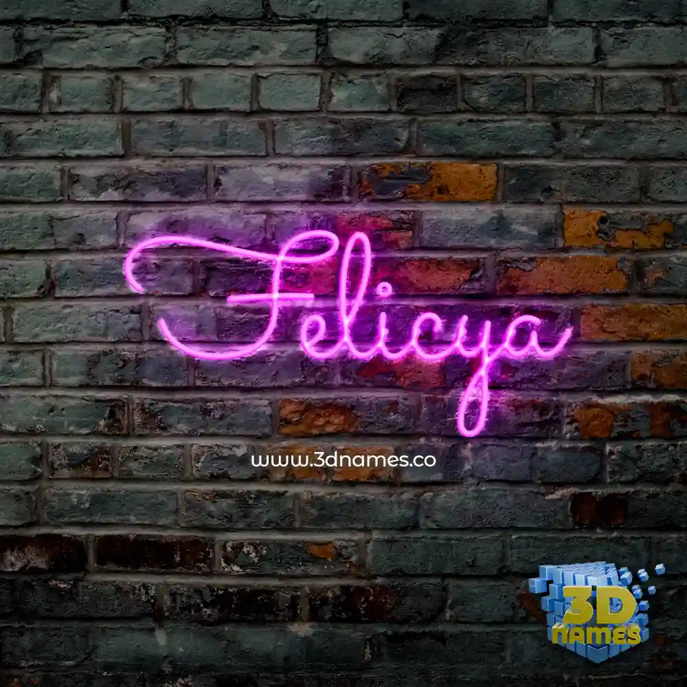 felicya in Pink Neon style - 3D name wallpaper