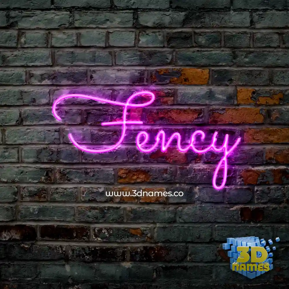 fency in Pink Neon style - 3D name wallpaper