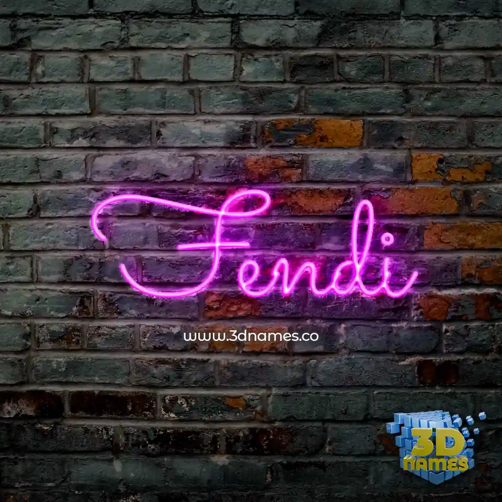 fendi in Pink Neon style - 3D name wallpaper