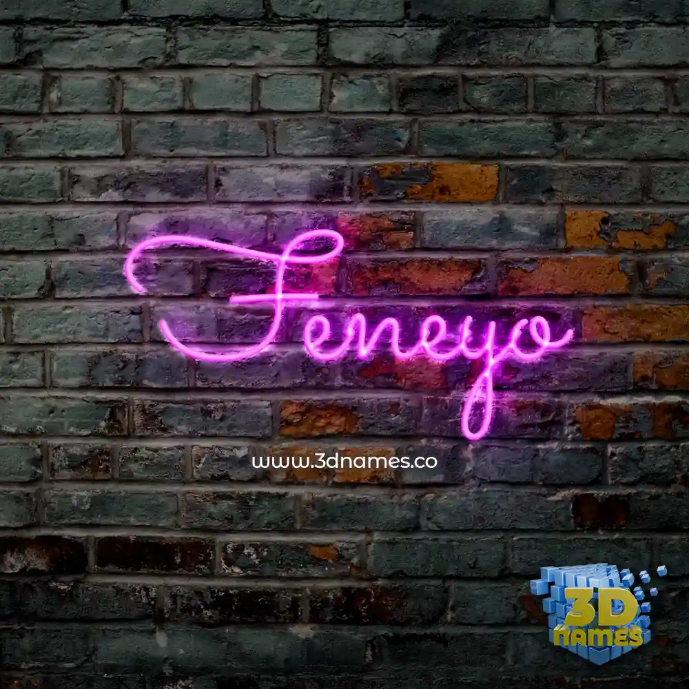feneyo in Pink Neon style - 3D name wallpaper