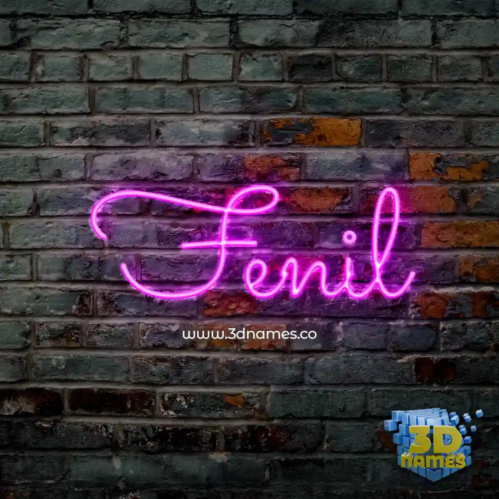 fenil in Pink Neon style - 3D name wallpaper