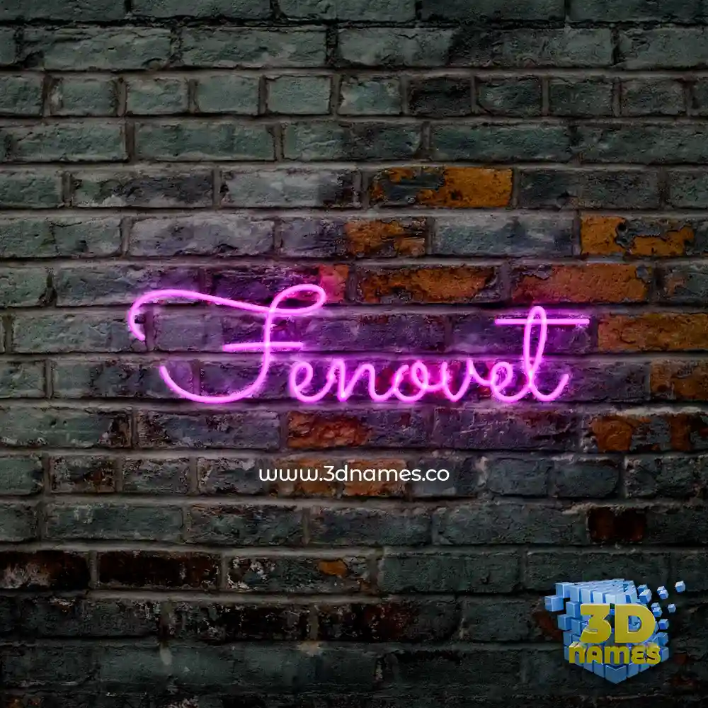 fenovet in Pink Neon style - 3D name wallpaper