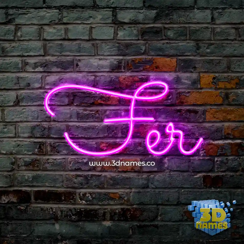 fer in Pink Neon style - 3D name wallpaper