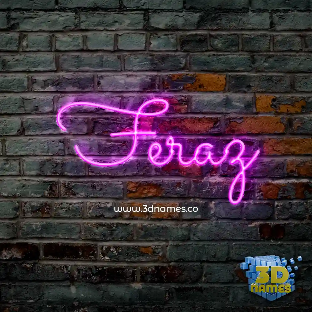 feraz in Pink Neon style - 3D name wallpaper