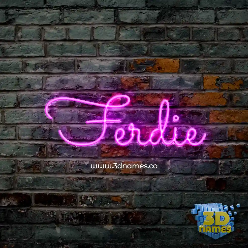 ferdie in Pink Neon style - 3D name wallpaper
