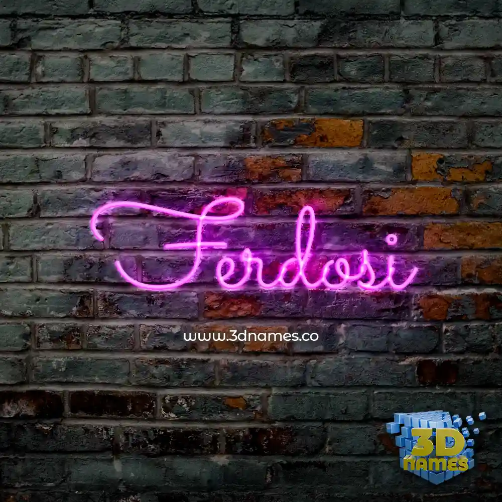 ferdosi in Pink Neon style - 3D name wallpaper