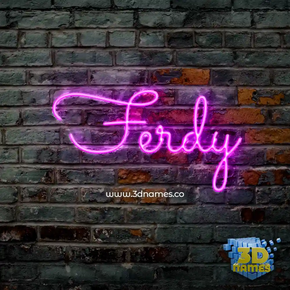 ferdy in Pink Neon style - 3D name wallpaper