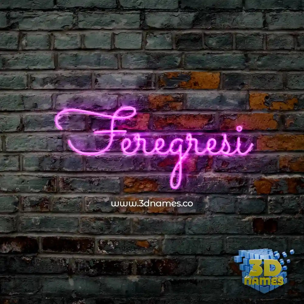 feregresi in Pink Neon style - 3D name wallpaper
