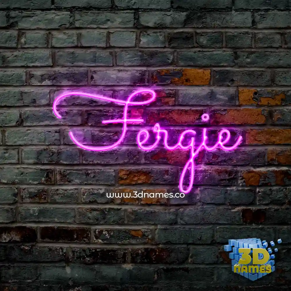 fergie in Pink Neon style - 3D name wallpaper