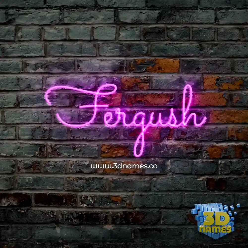 fergush in Pink Neon style - 3D name wallpaper