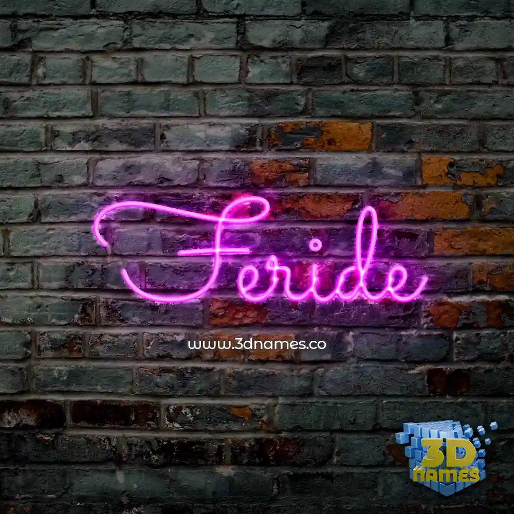 feride in Pink Neon style - 3D name wallpaper