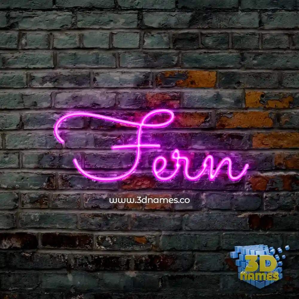 fern in Pink Neon style - 3D name wallpaper