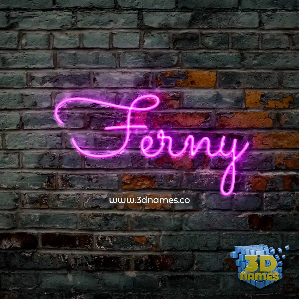 ferny in Pink Neon style - 3D name wallpaper