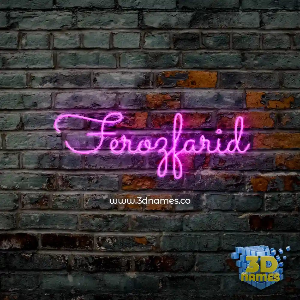ferozfarid in Pink Neon style - 3D name wallpaper