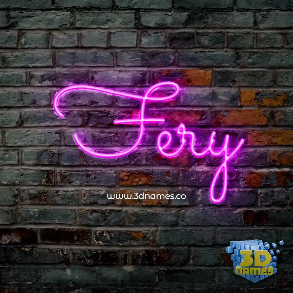 fery in Pink Neon style - 3D name wallpaper