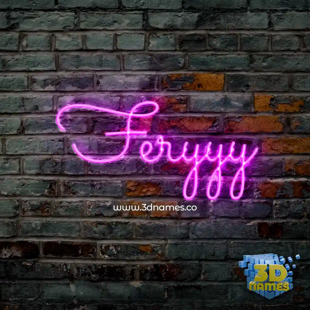 feryyy in Pink Neon style - 3D name wallpaper