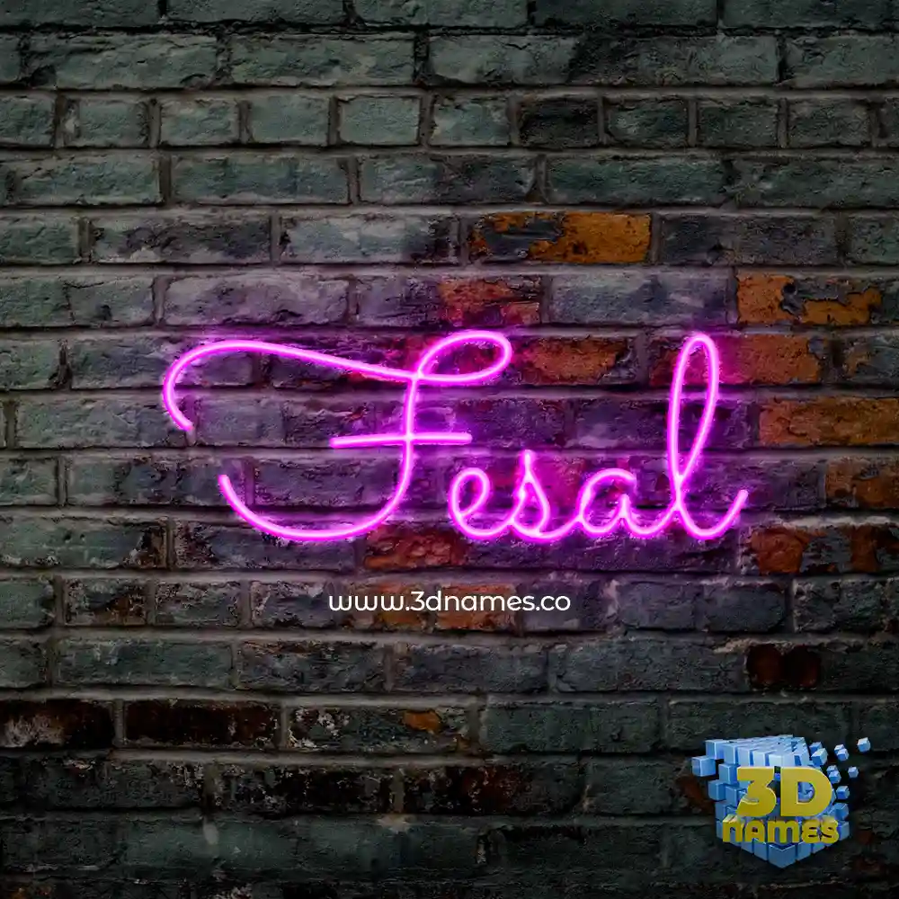 fesal in Pink Neon style - 3D name wallpaper