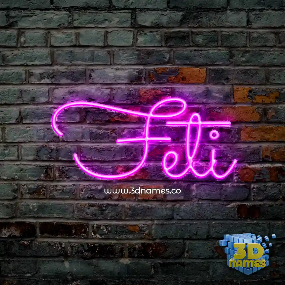 feti in Pink Neon style - 3D name wallpaper