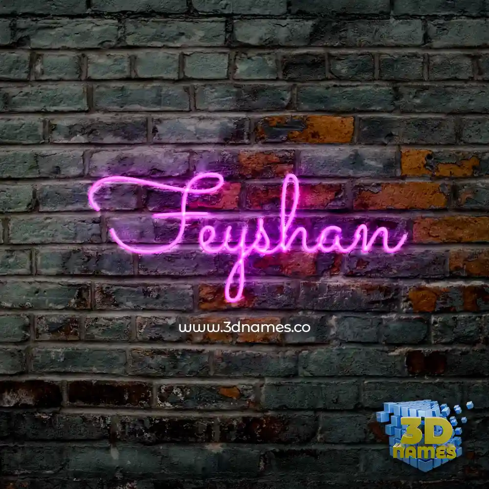 feyshan in Pink Neon style - 3D name wallpaper