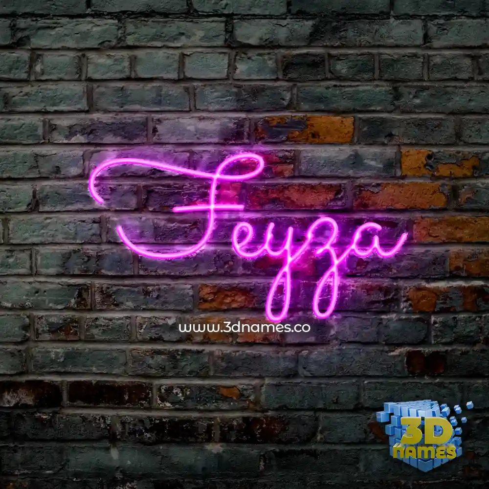 feyza in Pink Neon style - 3D name wallpaper