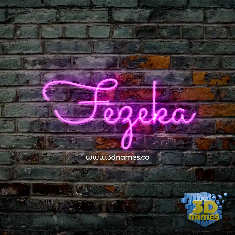 fezeka in Pink Neon style - 3D name wallpaper