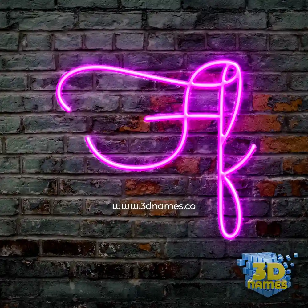 ff in Pink Neon style - 3D name wallpaper