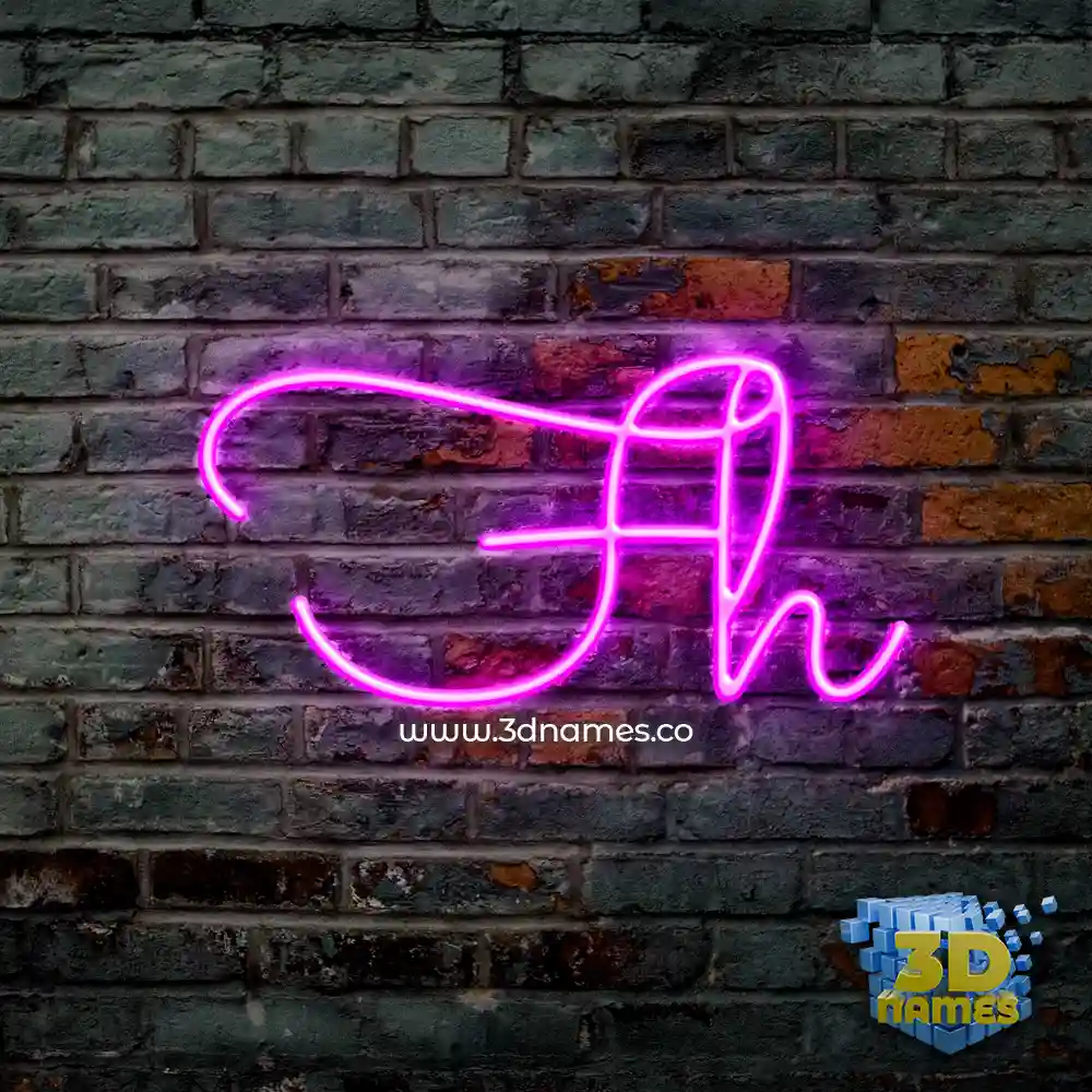 fh in Pink Neon style - 3D name wallpaper